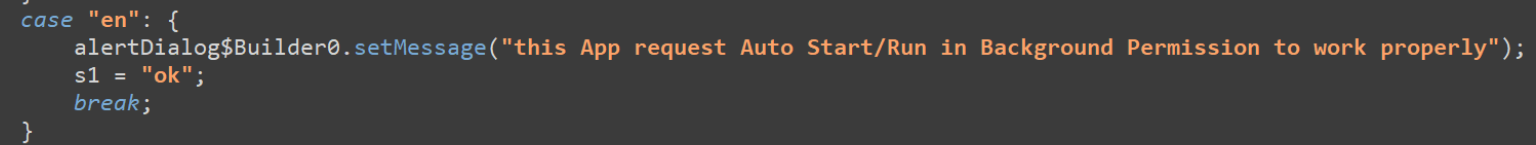 Code snippet for background persistence